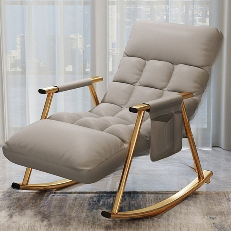Modern Indoor Rocking Chair Upholstered, Tufted and Custom Fit with slipcover, Metal Legs - image 8