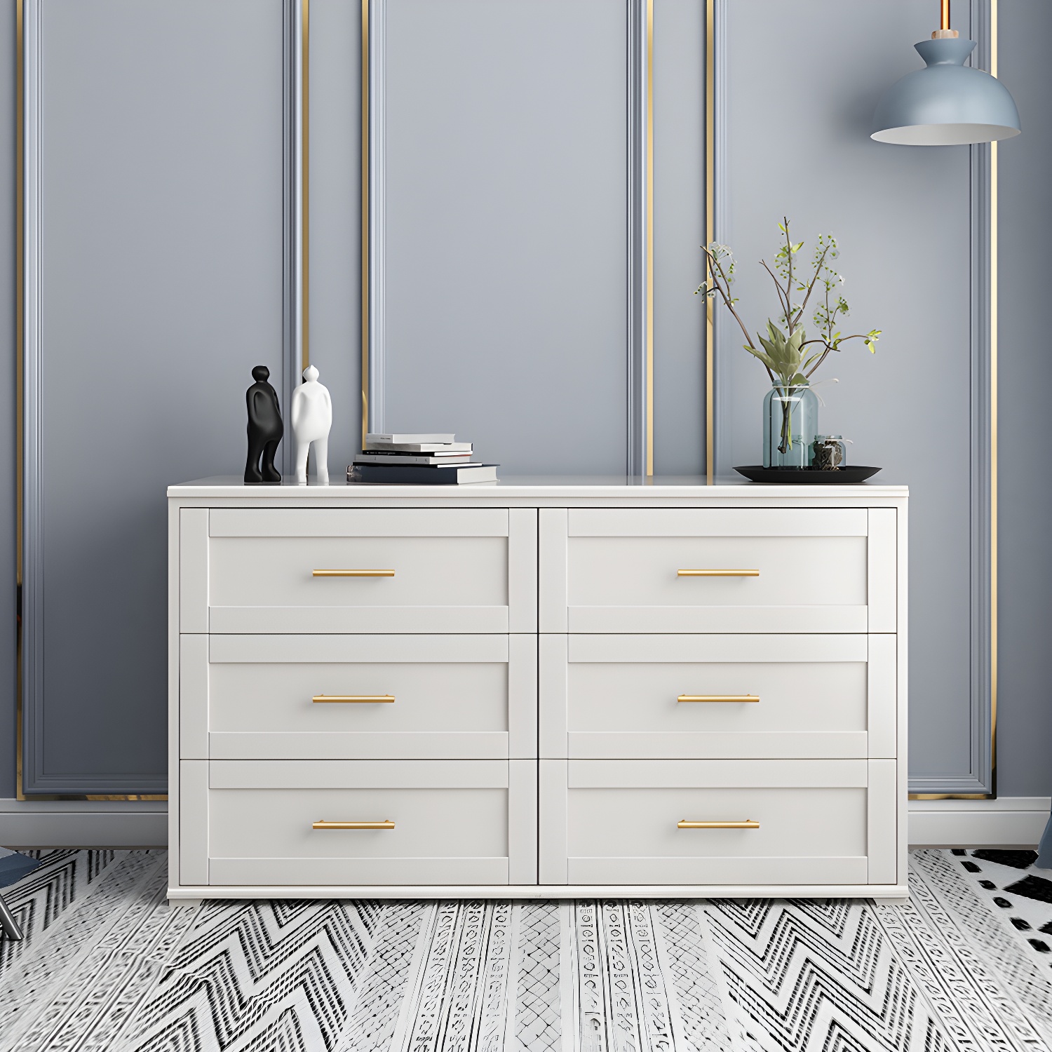 17.55-inch Width Solid Wood Storage Chest Classic Glam Storage Chest Dresser - image 3