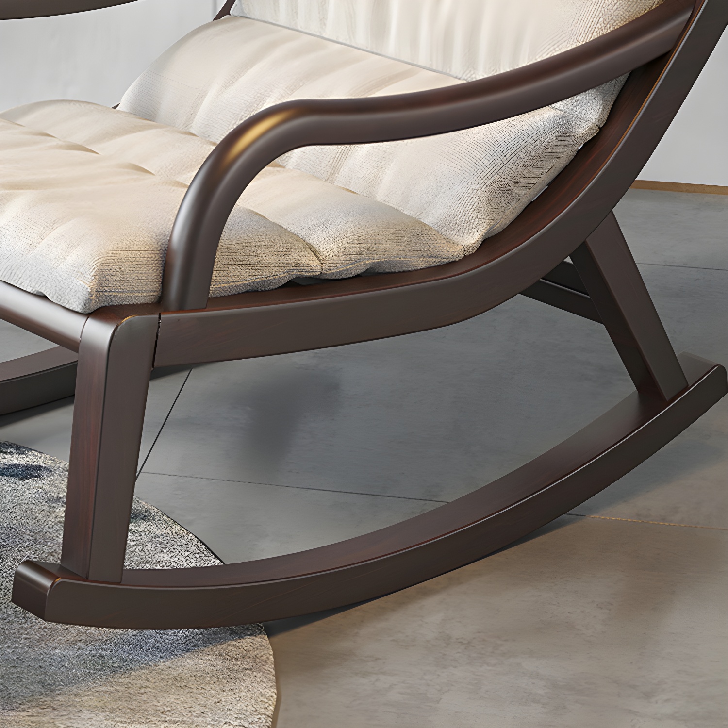 Reclining Solid Wood Living Room with Dark Legs Traditional Rocking Chair - image 13