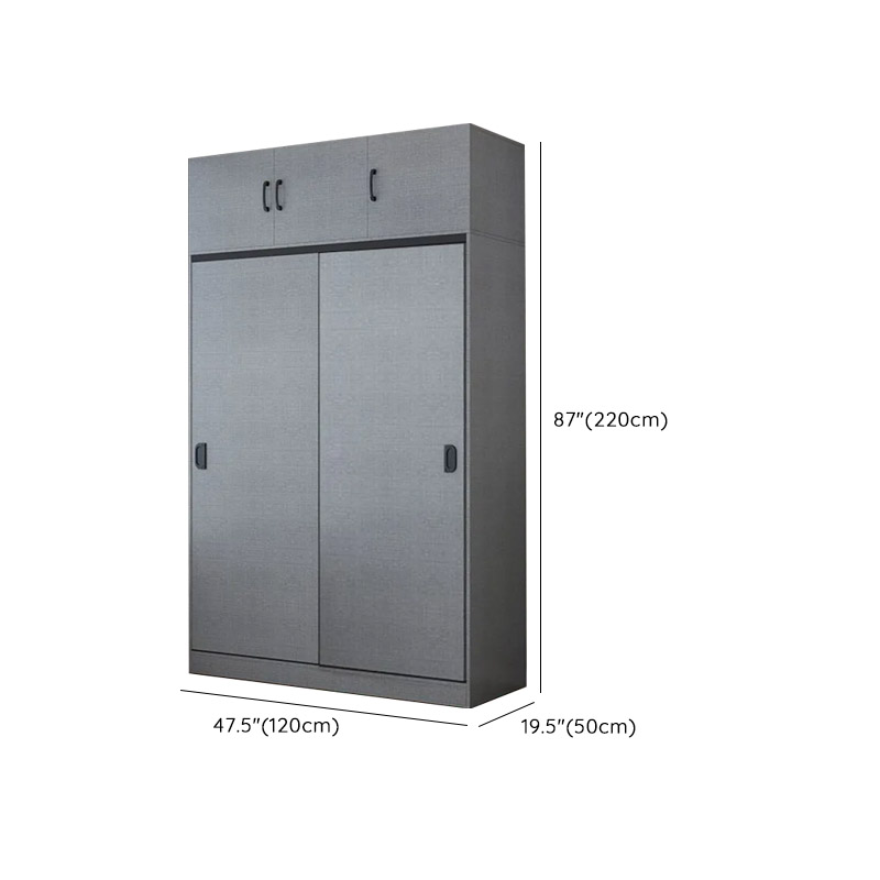 Dove Grey Modern Timber Wardrobe with Self-supporting Design, Soft Close Features, and Clothing Rod - image 12