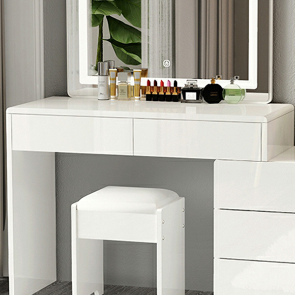 Modern 48'' White Wood Makeup Vanity & Stools with Drawers Self Close or Reserve Installation - image 10