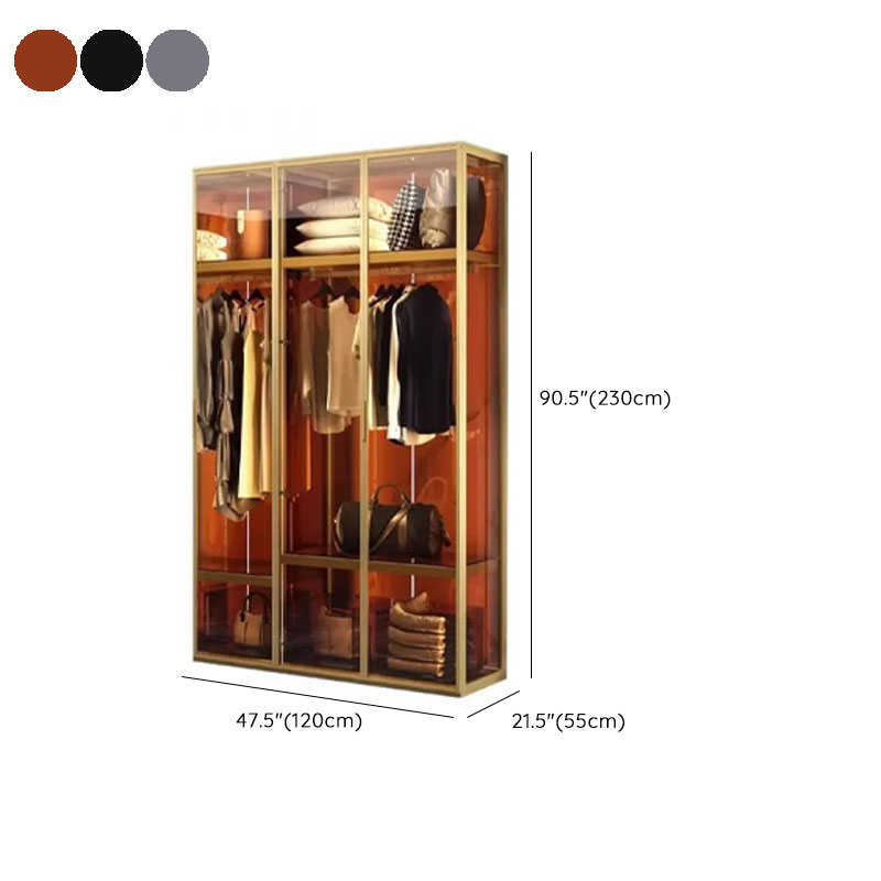 Art Deco Vitreous Wardrobe Armoire with Soft Close Door, Interior Shelves, Clothing Rod, and Hinged Mechanism - image 17