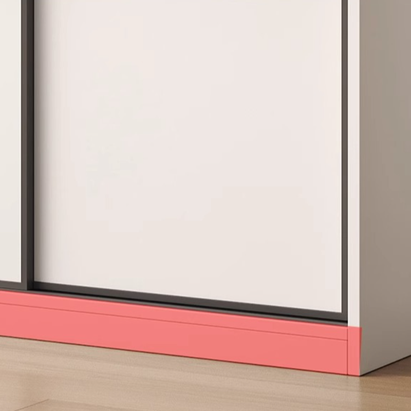 White Minimalist Manufactured Wood Independent Wardrobe Closet with Soft Close Door, Interior Shelves, and Slipping Mechanism - image 6
