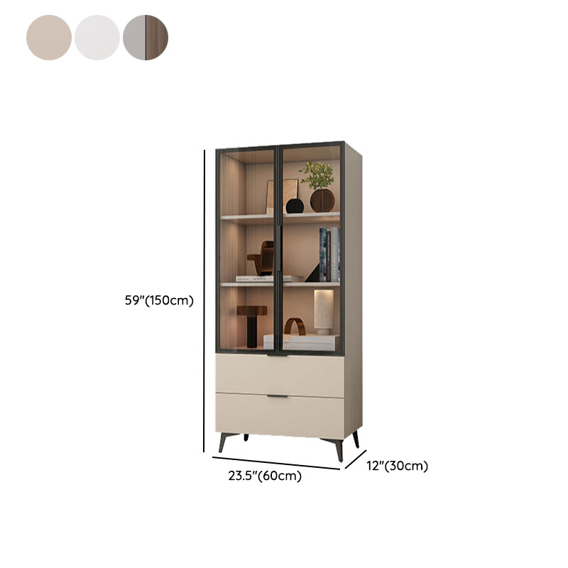 Brown Manufactured Wood Utility Storage Cabinet with Storage Cabinet, Glass Door, Cabinet Bars, Soft Close Drawer and Light - image 15