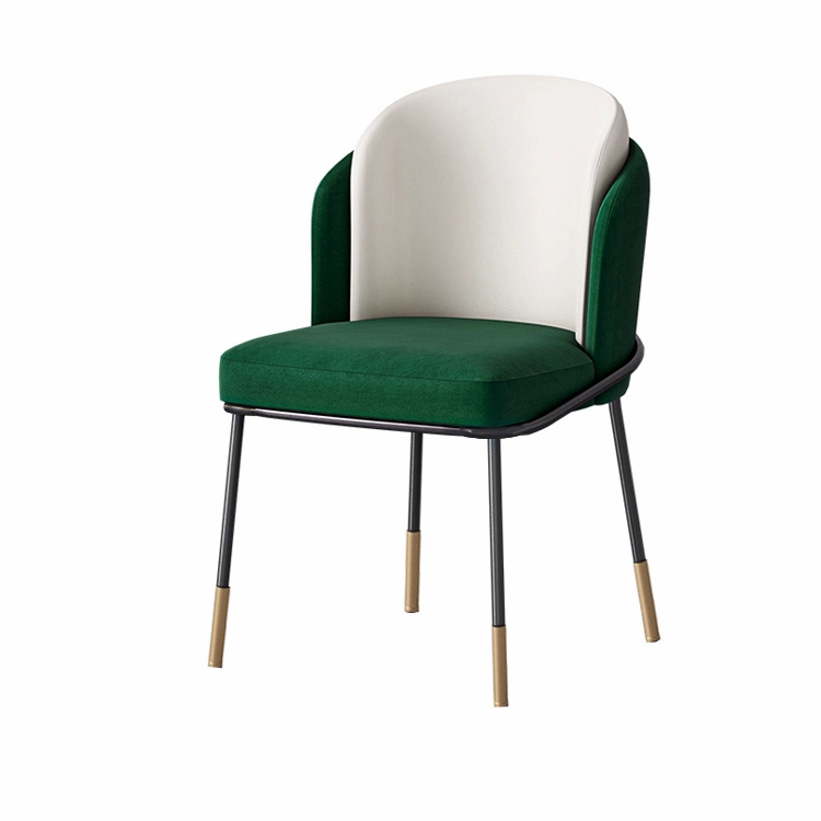 Glam Low-Back Upholstered Chair with Sleek Black Metal Legs for Kitchen & Dining - image 8