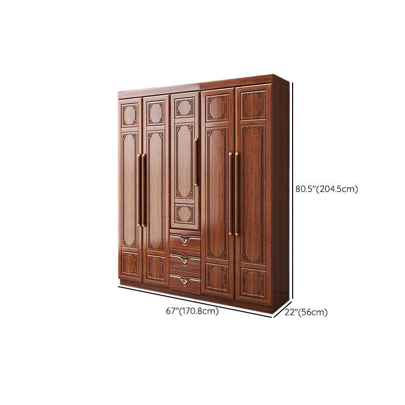 Sepia Modish Wooden Armoire Cabinet with Soft Close Drawer, Soft Close Door, Interior Shelves, and Clothing Rod - image 12