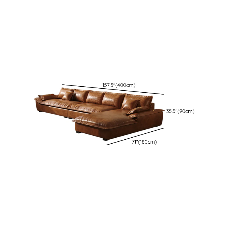 L-Shape Brown Leather Sofa Recliner - image 9