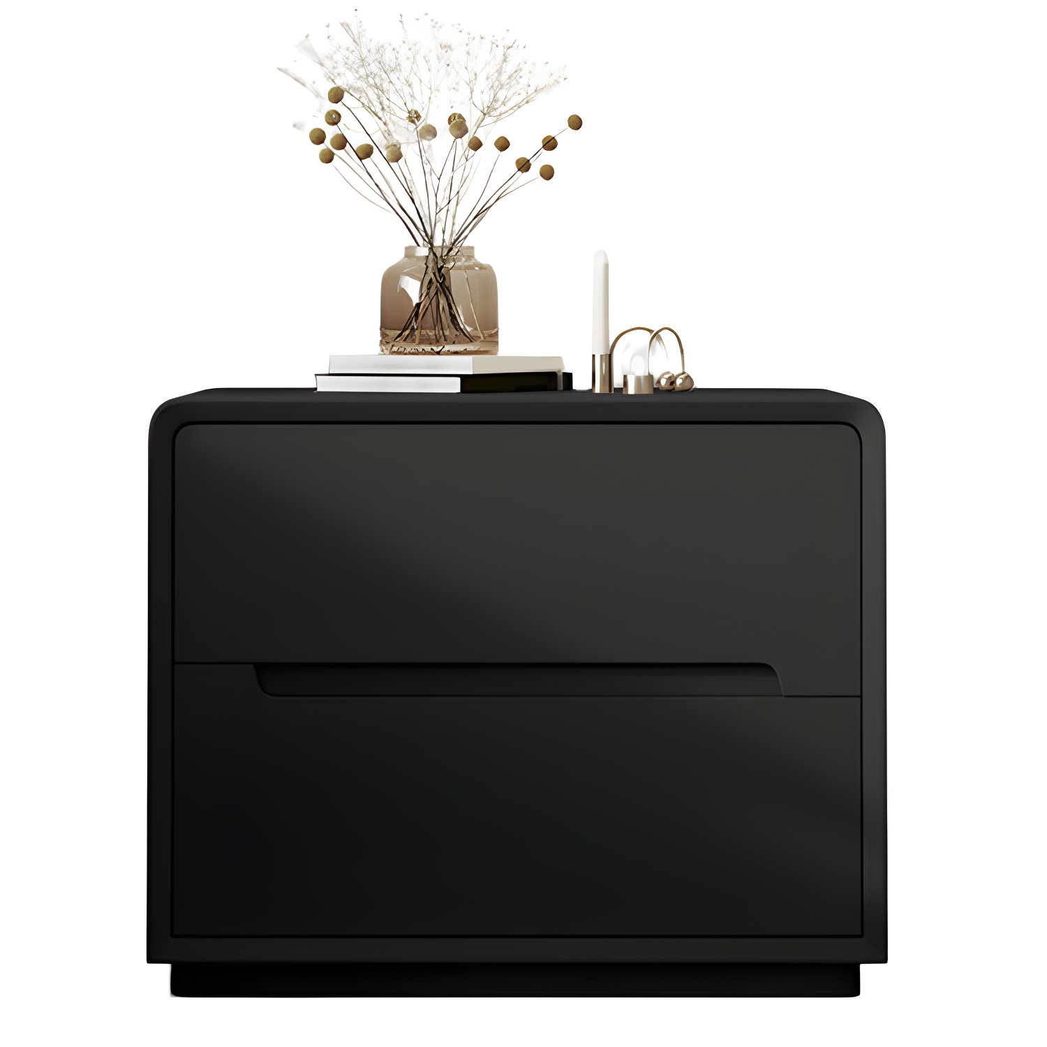 Modern Wood Drawer Nightstand for Small Spaces with 2 Drawers in Narrow Design - image 13