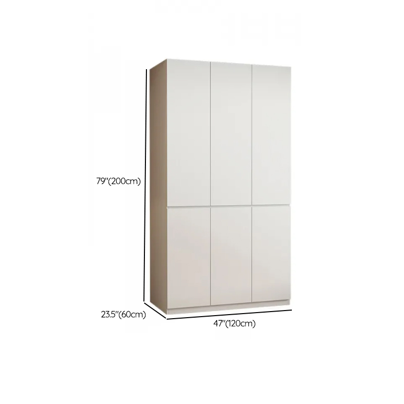 Sleek White Timber Contemporary Unattached Cabinet Armoire with 2 Drawers, Interior Shelves, and Hanging Rod - image 8