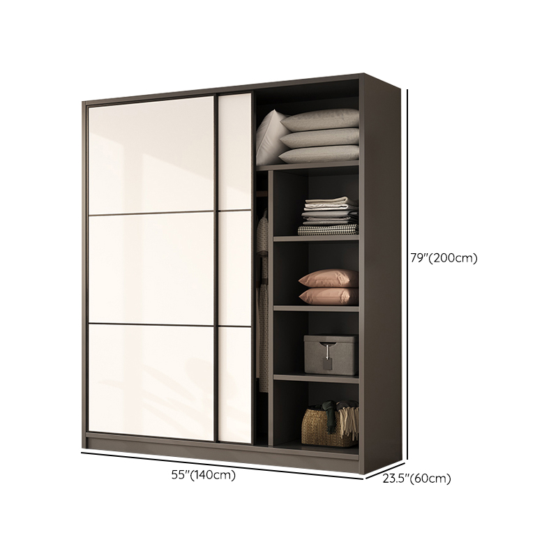 Detached Timber Gray Wardrobe Armoire with Soft Close Door, Interior Shelves and Hanging Rod, Soft Close Drawer Included/Not Included - image 8