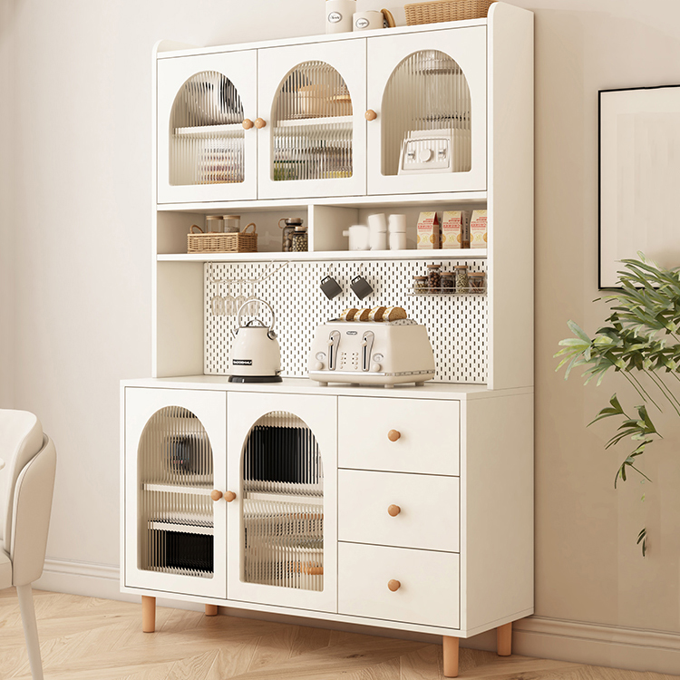 Scandinavian Wood Sideboard Cabinet with Adjustable Shelves and Glass Doors - 40cm Width - image 12
