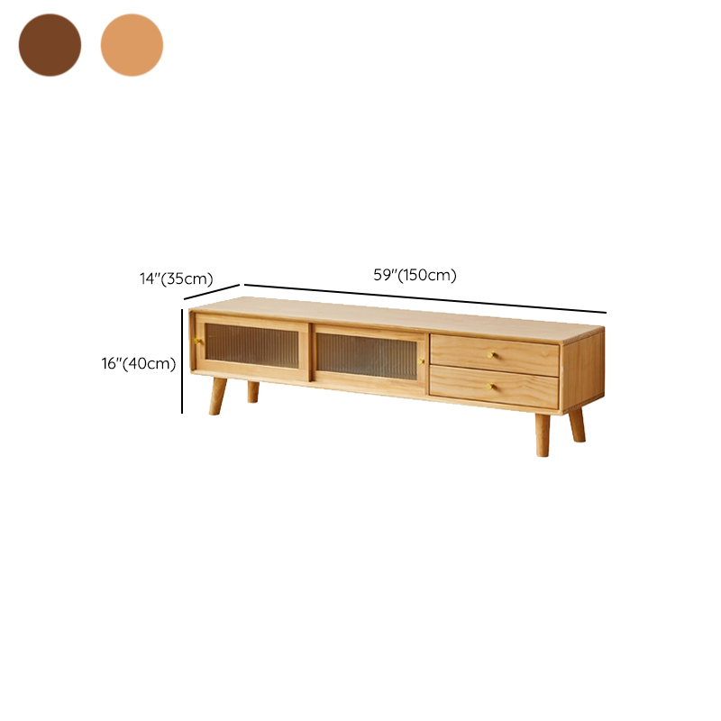 Modern TV Stand with Wood Material & Low Height Featuring Drawers - image 11