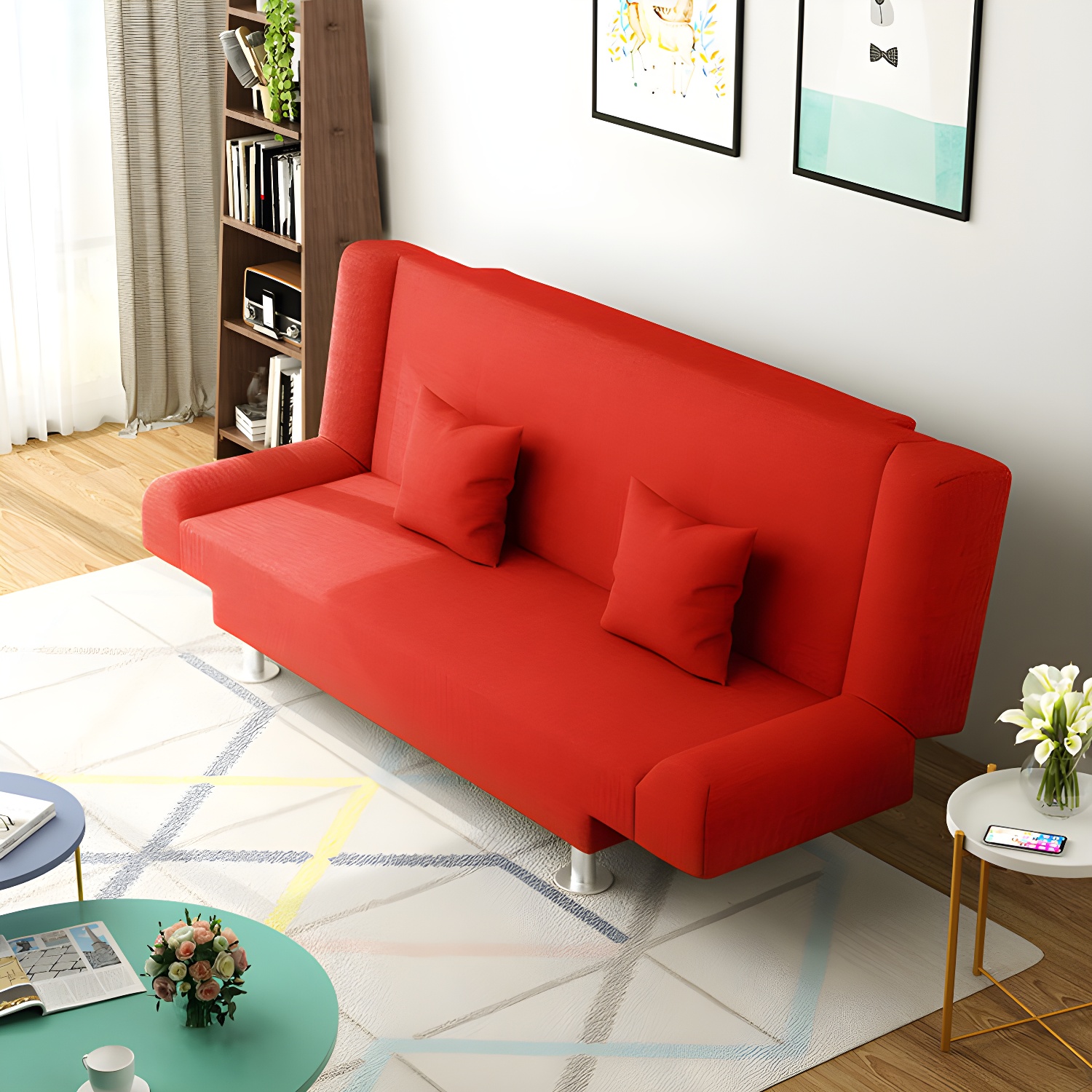 Modern Linen Sofa 23"W Tight Back Armless Couch for Living Room - image 9