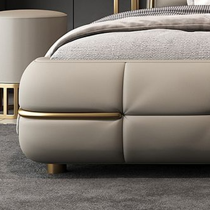 Beige Solid Color Storage Bed/Platform Bed with Pine Wood Frame for Living Room - image 5