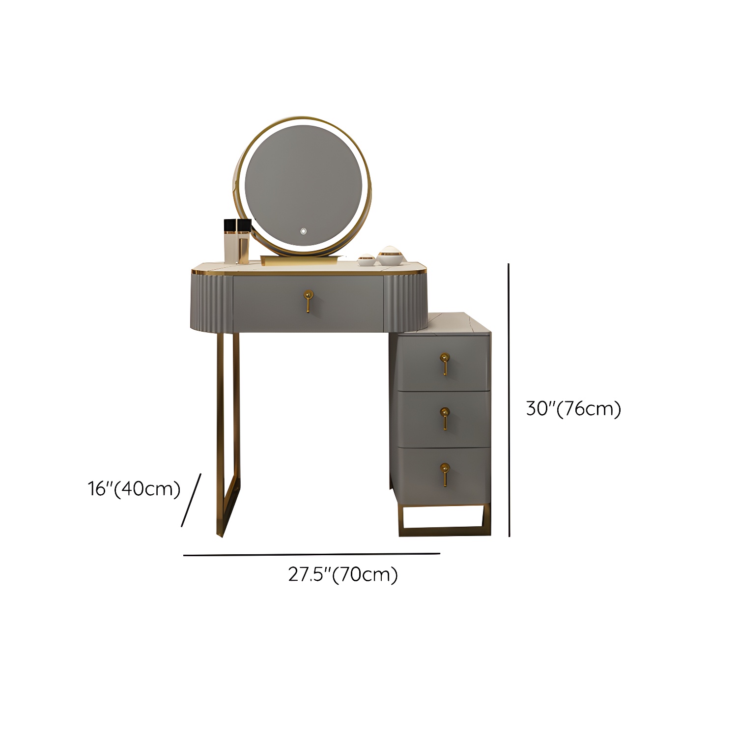 Contemporary Makeup Vanity Desk Table 29.9" H Bedroom Makeup Counter - image 24