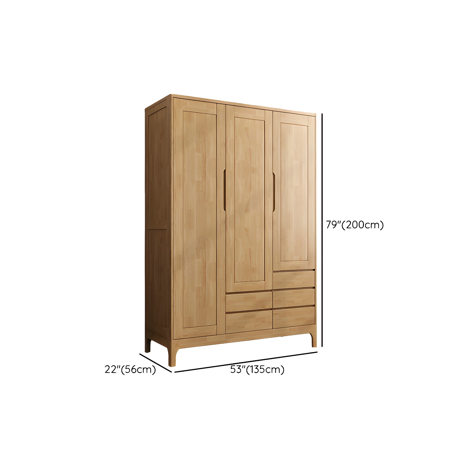 Modern Style Wardrobe Cabinet Wood Clothes Rail Wardrobe Armoire with Shelves - image 24
