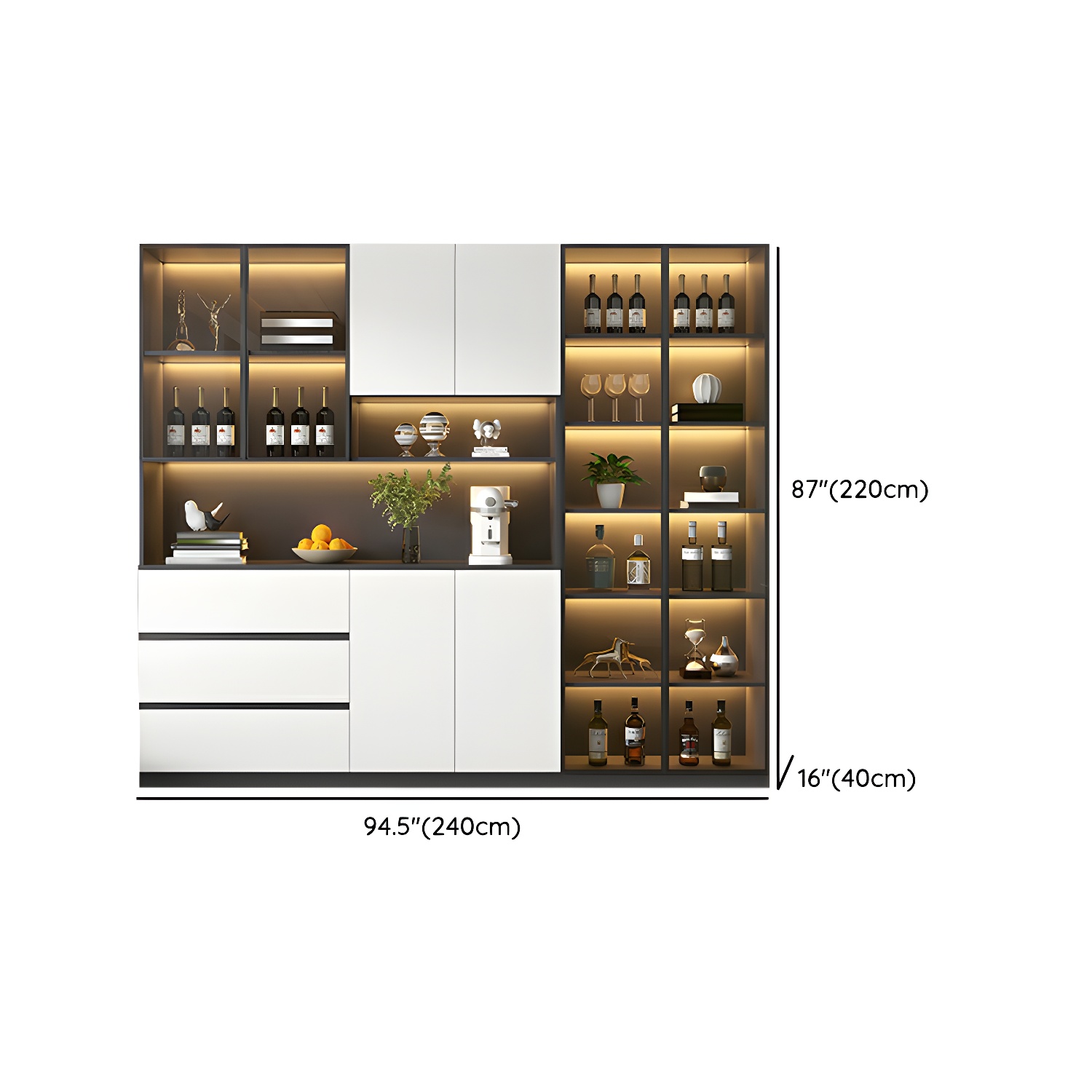 Living Room Modern Stone Sideboard Cabinet with Doors and Drawers - image 16
