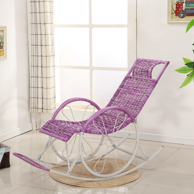 Ergonomic Wicker Front Porch Rocking Chairs with Rear Back, Stationary - image 18