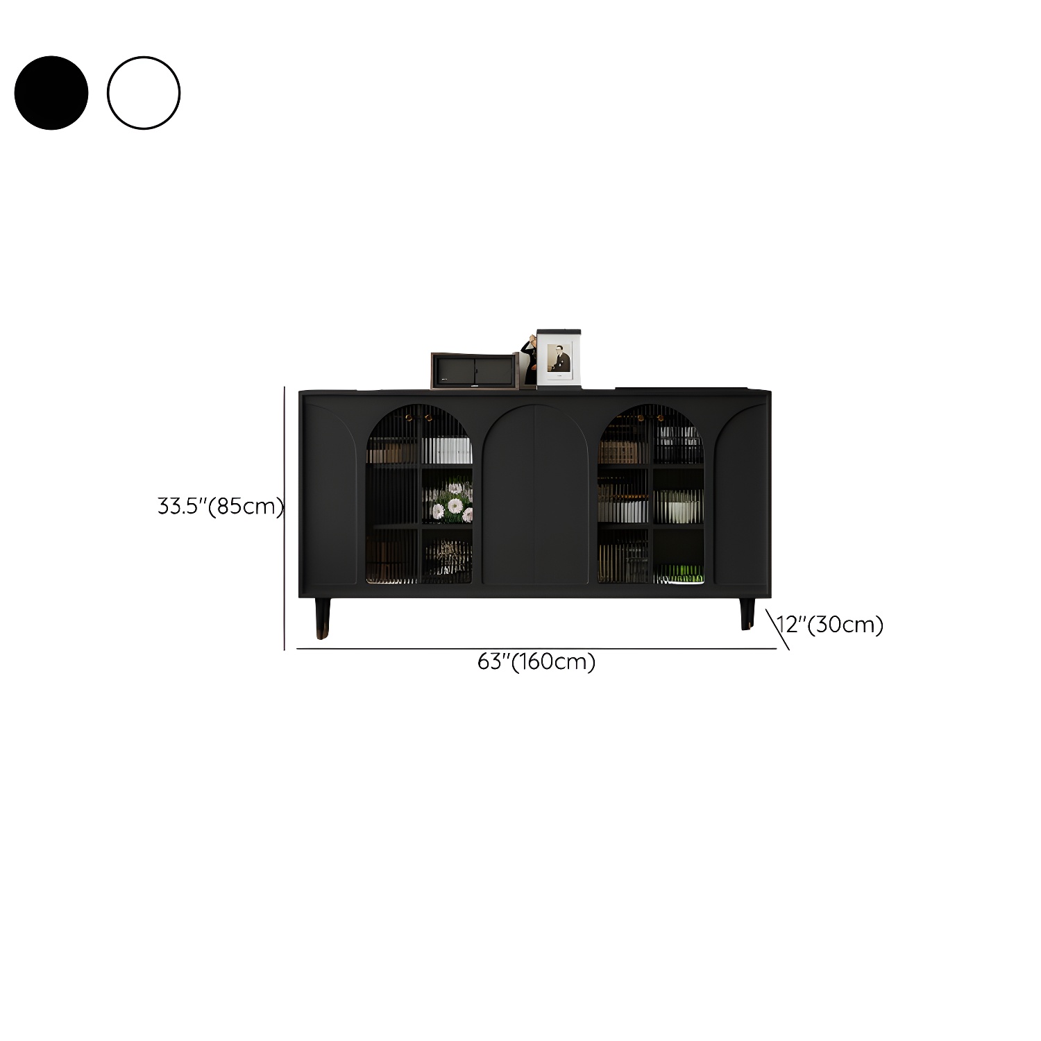 Modern Wooden Sideboard with Glass Doors and Adjustable Shelving - image 16