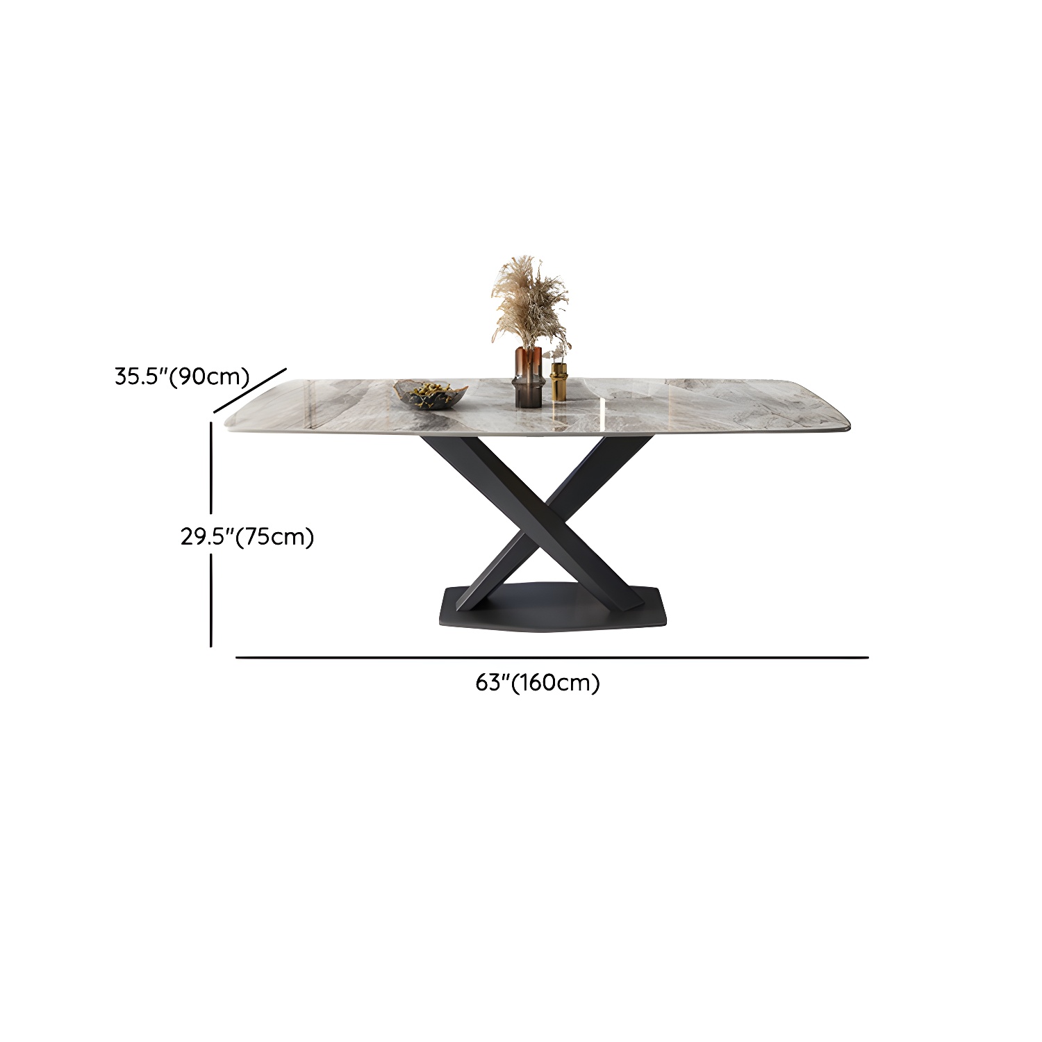 Modern 5/7-Piece Dining Set with Upholstered Chairs in Beige and Slate Table Top - image 15