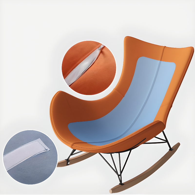 Metal Frame Damp-proof Cushioned Rocking Chair with Flared Arm in a Western Style - image 10