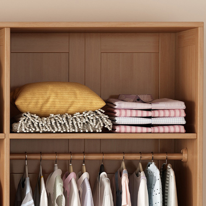 Natural Finish Cabinet Armoire with 2-Drawer - image 7
