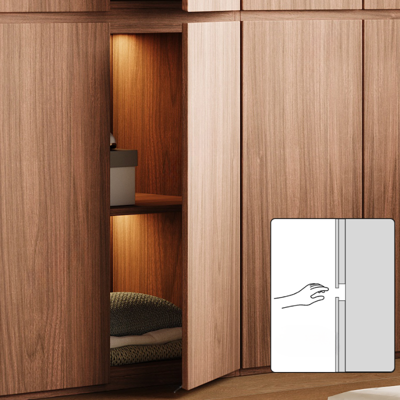 Acorn Minimalist Natural Wood Wardrobe Closet with Soft Close Drawer, Soft Close Door, Interior Shelves, and Clothing Rod - image 4