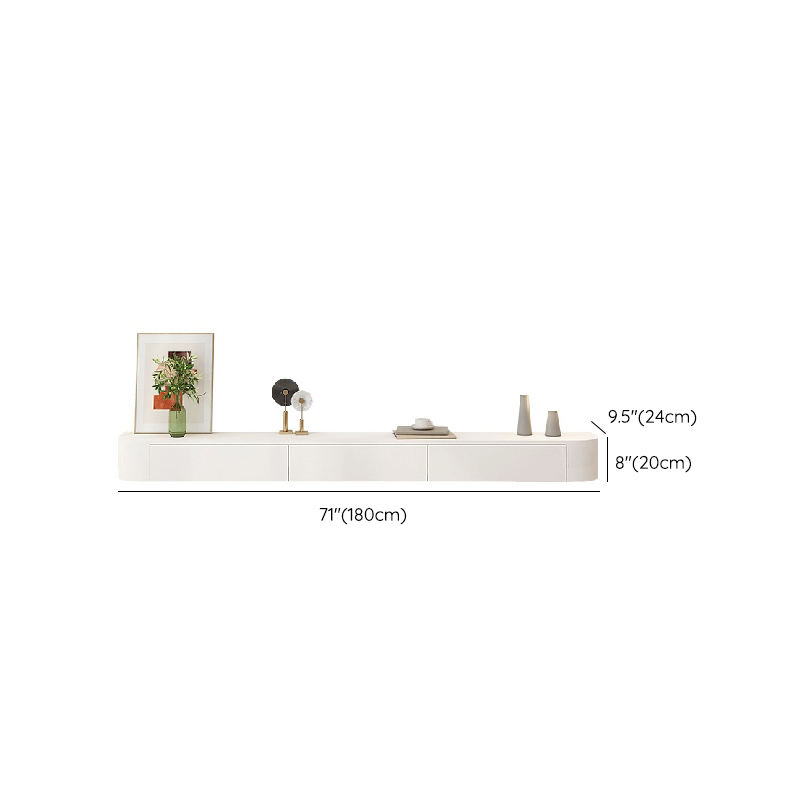 Deco Wall Mounted Wood TV Stand in White with 2 Drawers and 1 Cabinet - image 11
