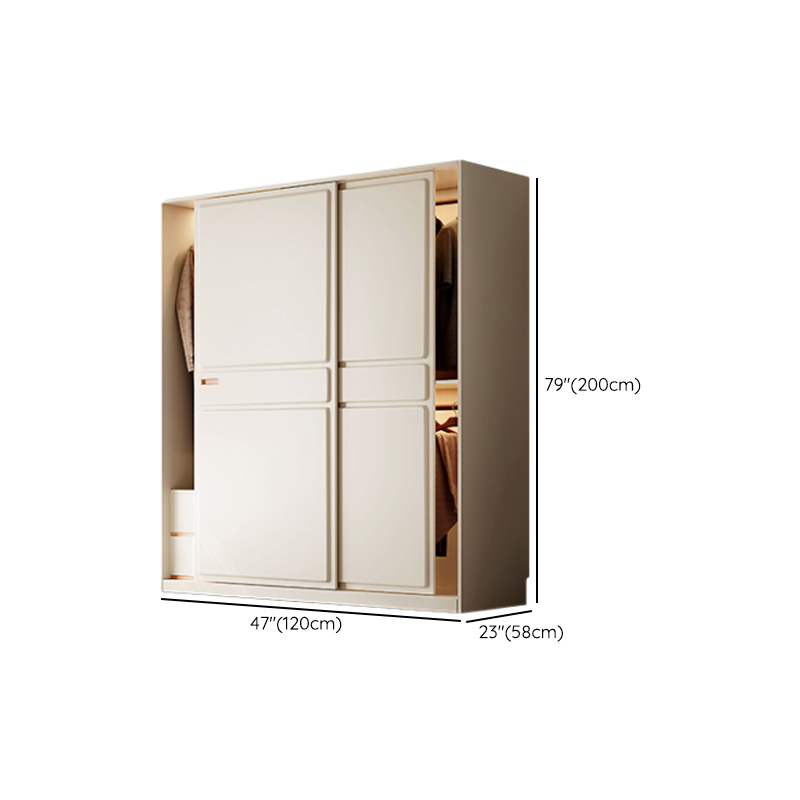 White Minimalist Laminate Wardrobe Closet with 5 Drawers/2 Drawers, Interior Shelves, and Clothing Rod - image 12