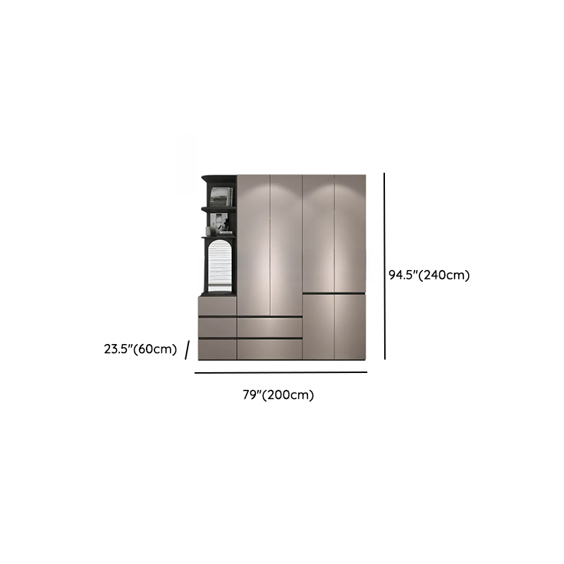Sand Minimalist Laminate Cabinet Armoire with Soft Close Drawer, Soft Close Door, Interior Shelves, and Clothing Rod - image 20