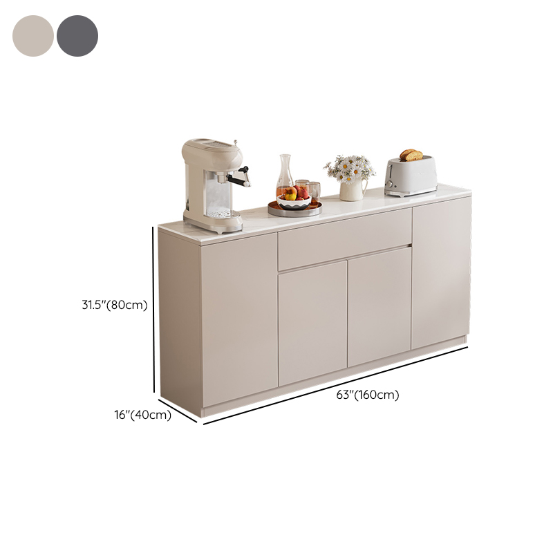 Standard/Wide Modish Adaptable Shelf Sideboard with Pantry Hutch and Sintered Stone Countertop, 3 Drawers/2 Drawers/Single Drawer & 3 Doors/4 Doors - image 11