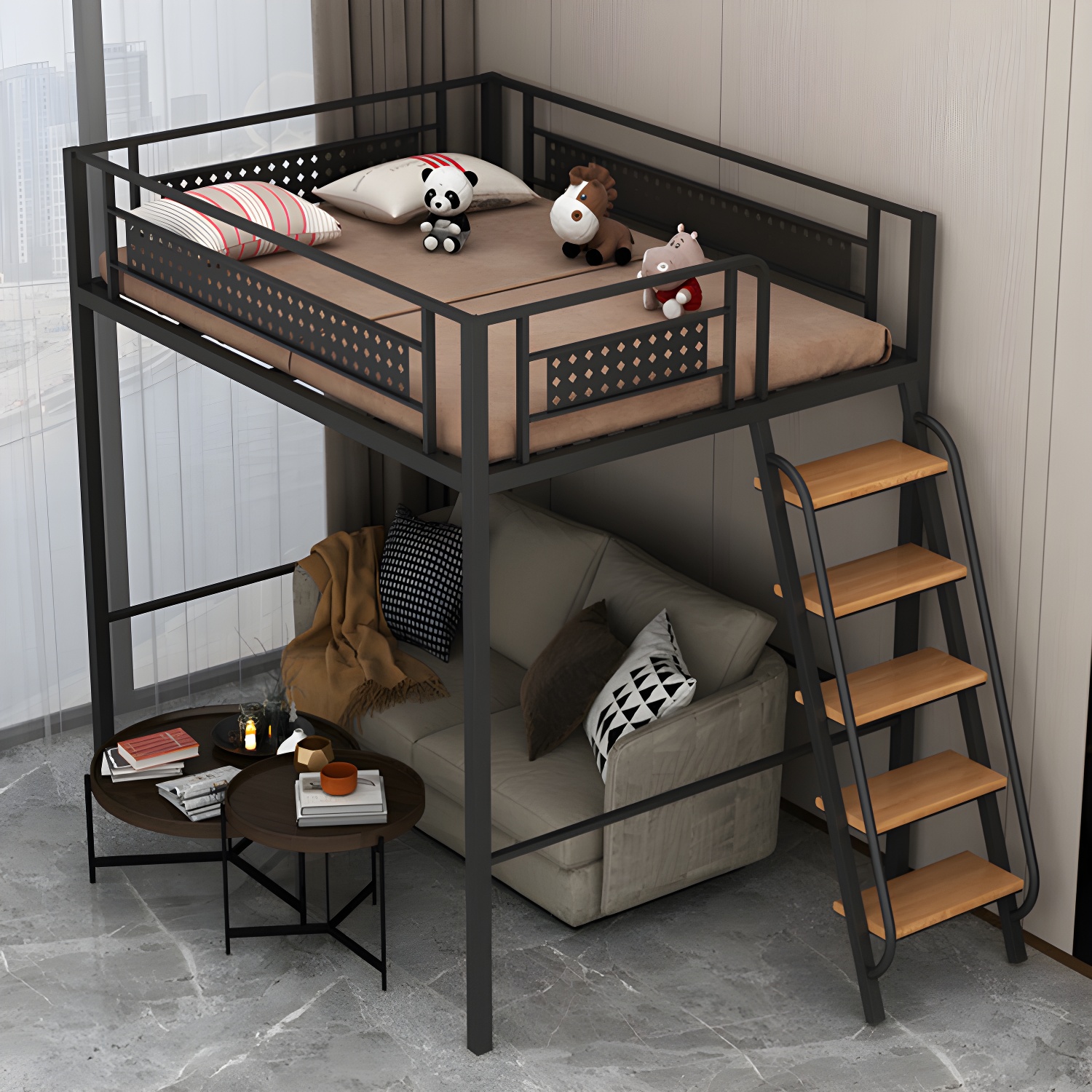 Simple and Chic Metal Frame Modern Bed with Headboard Included - image 11
