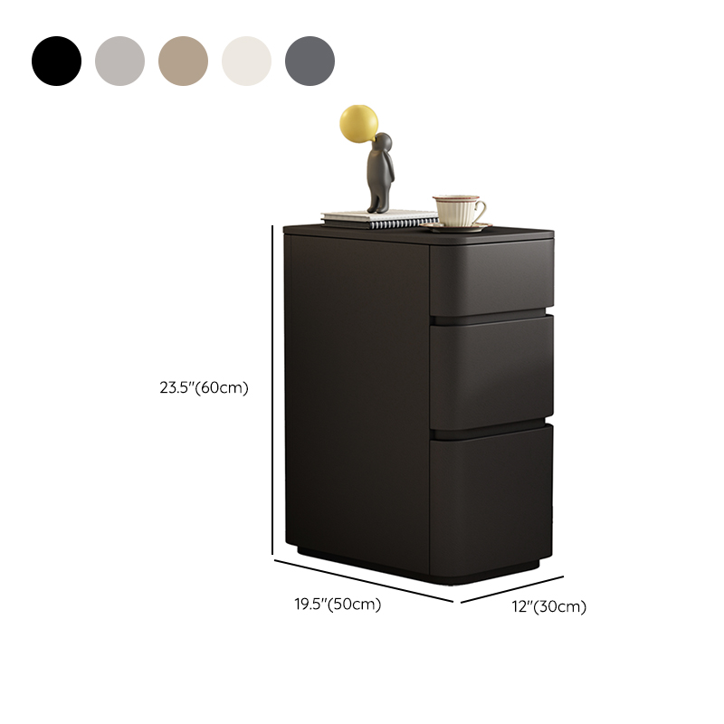 Minimalist Drawer Storage Nightstand with 3 Drawers and Artificial Leather Countertop - image 12