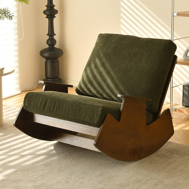 Dove Grey/Amber Color Modish Rocking Seat Upholstered and Scratch-proof Stationary with Spindle Back and Rear - image 10