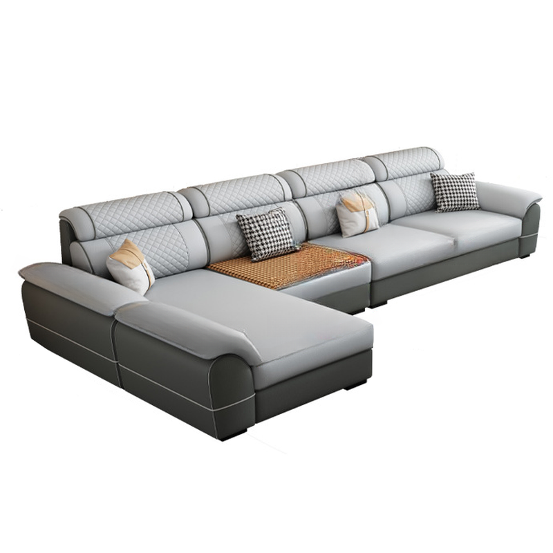 Modern Simple Style Straight/L-Shape Horizontal/Reversible Sofa Couch/Sofa Chaise in Grey with Water-resistant and Pillow Top Arm, 2-piece/3 Pc - image 7