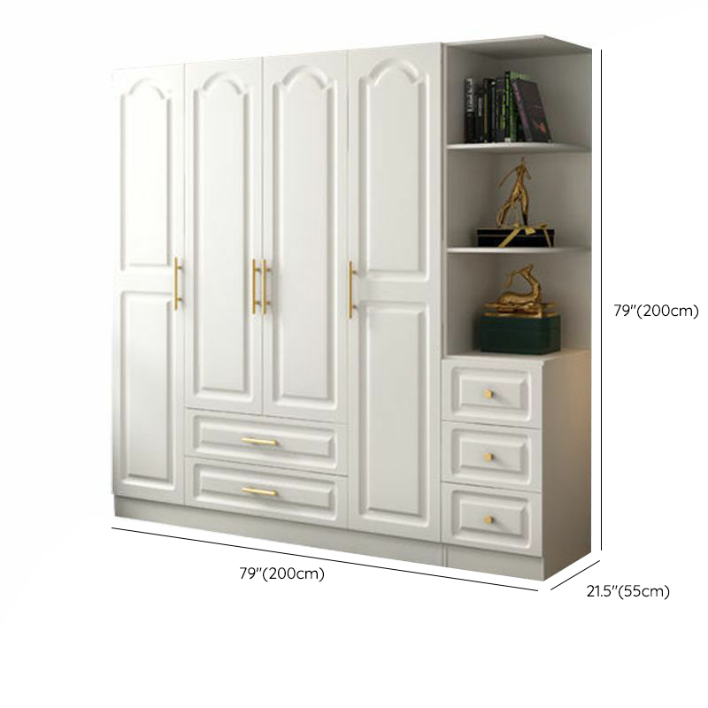 Contemporary Wood Chalk Wardrobe Closet with Interior Shelves&Clothing Rack&3-Drawer/6 Drawers/5-Drawer - image 22