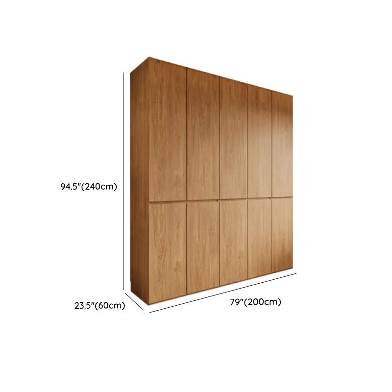 Wood Grain Minimalist Laminate Independent Wardrobe Closet with Soft Close Door, Interior Shelves, and Clothing Rod - image 21