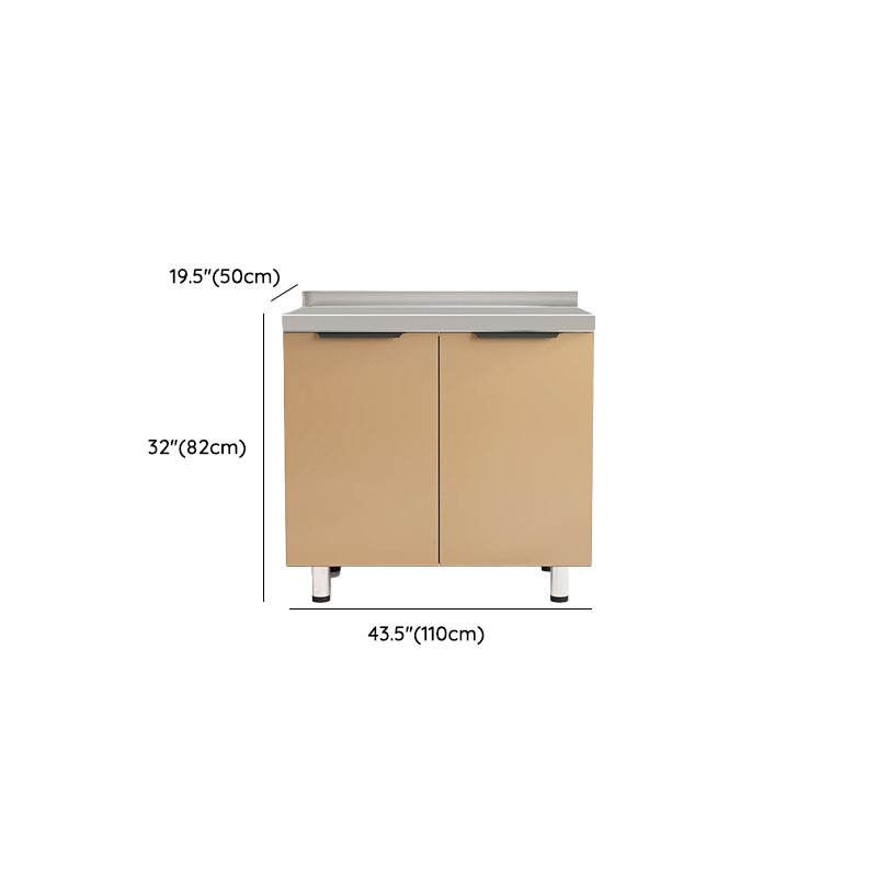 Cocoa Wide Microwave Storage Cabinet with Alloy Countertop - image 6