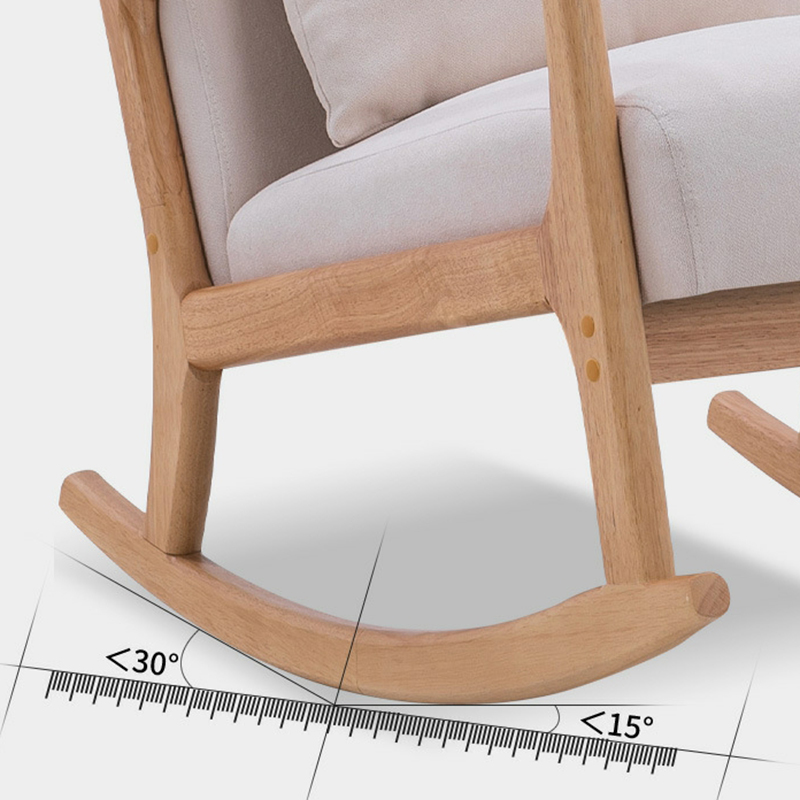 Indoor Use White Cotton Stationary Rocking Chair with Back & Arm - image 11