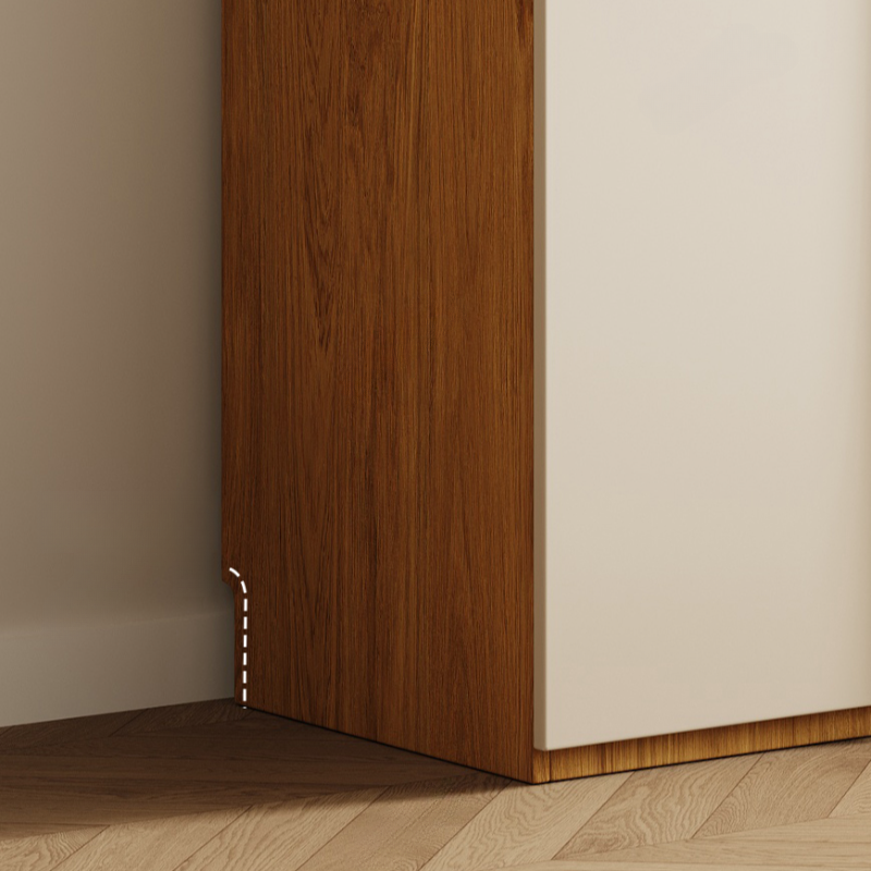 Cocoa Minimalist Manufactured Wood Wardrobe Closet with Soft Close Drawer, Soft Close Door, Interior Shelves, and Clothing Rod - image 5