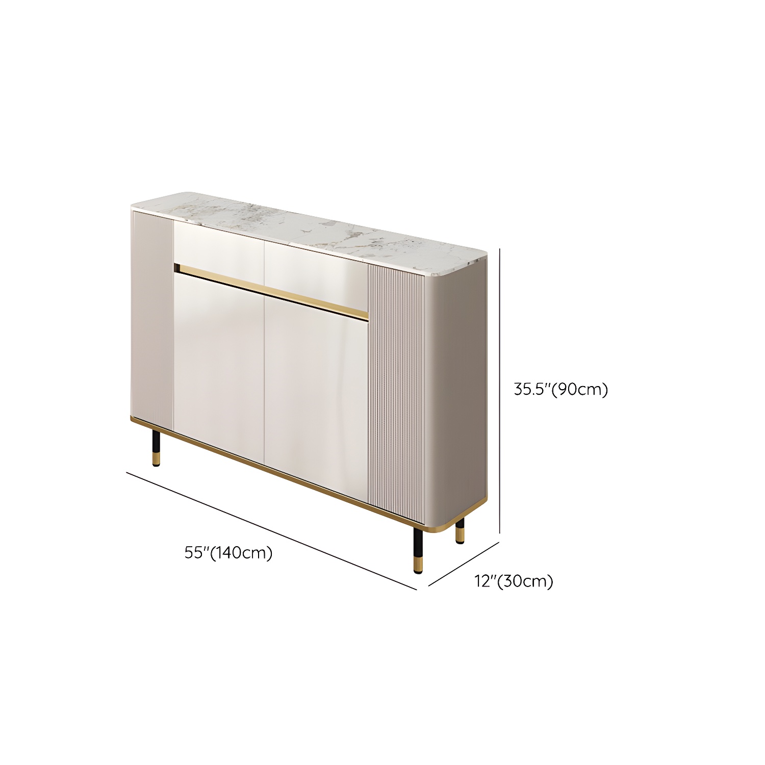 Glam Style Stone Top Sideboard Engineered Wood Side Board for Living Room - image 28
