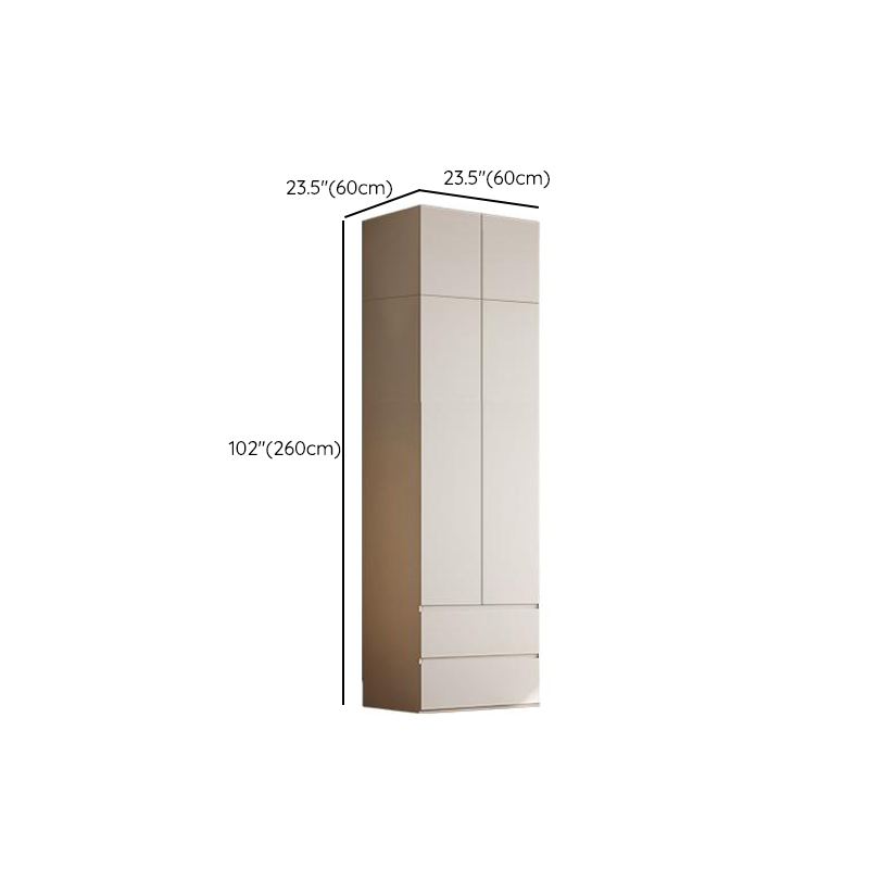 Chalk Modern Natural Wood Standalone Almirah with Soft Close Drawer, Interior Shelves, and Hanging Rod - image 29