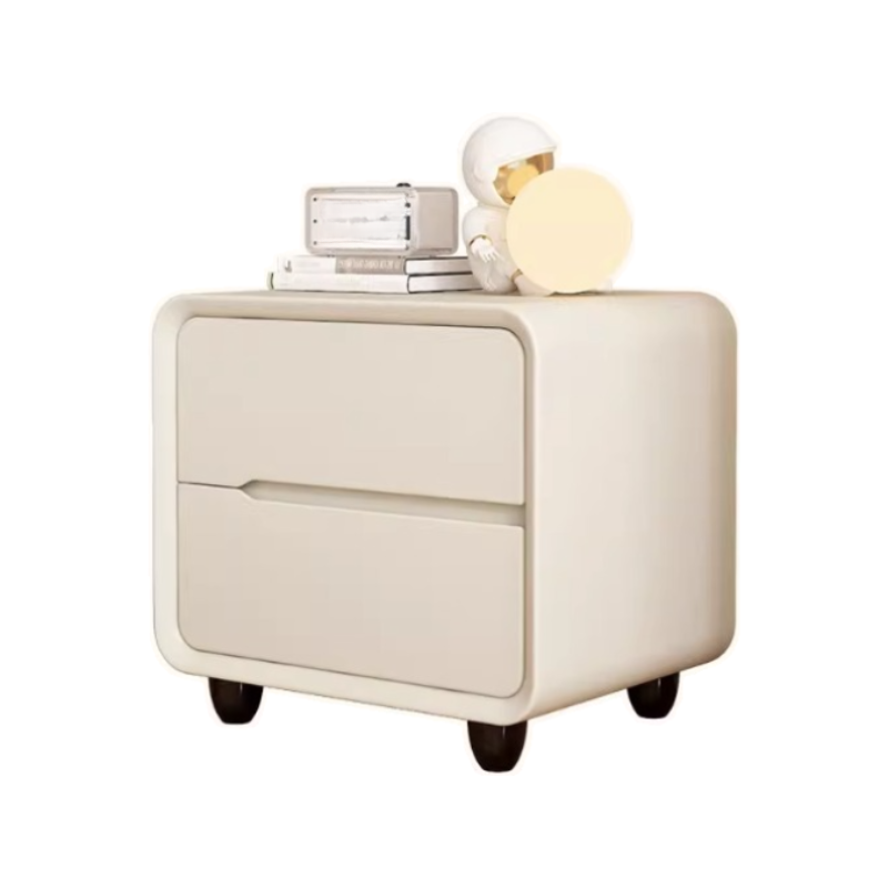 Organic Modern 2 Tiers Nightstand With Drawer Organization Featuring Pleather Countertop - image 14