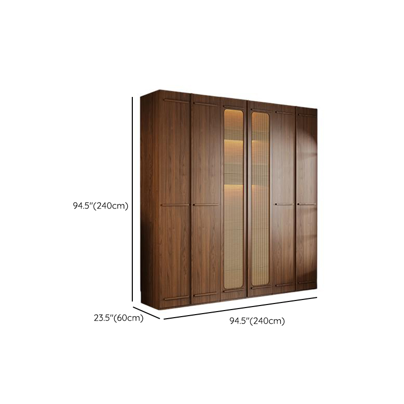 Modern Natural Wood Standalone Almirah with Soft Close Drawer and Door, Interior Shelves, and Hanging Rod - image 23