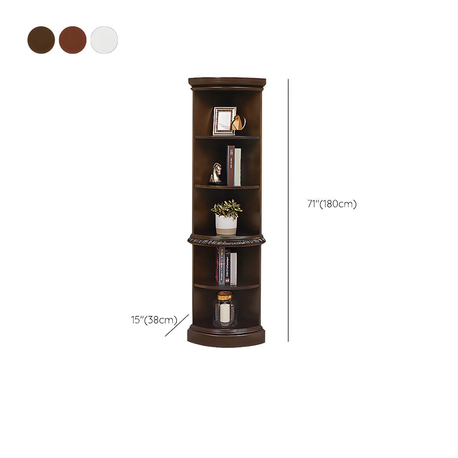 Solid Wood Triangle Corner Cabinet in Rubber Wood with Storage Shelves - image 16