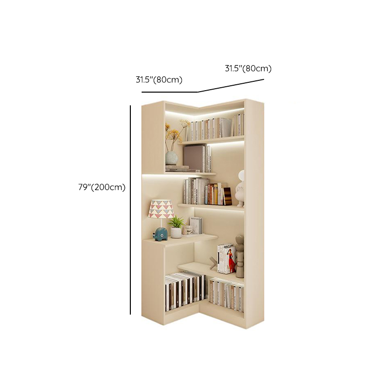 Modern Simple Style Nook Decorative Cabinet with 7 Exterior Shelves, Composite Wood Countertop in Chalk - image 9