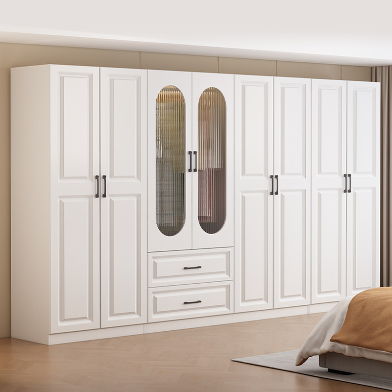 White Modish Timber Wardrobe with Soft Close Door, Interior Shelves, and Hanging Rod