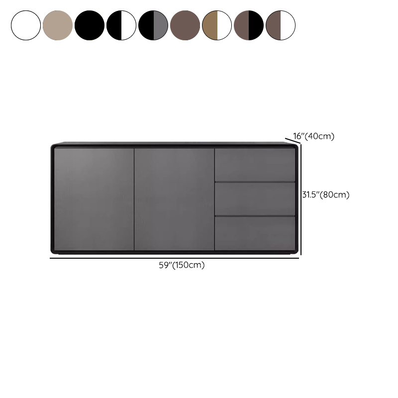 Simplistic 3 Drawers Freestanding Floor Sideboard/Server in Wood with 3 Shelves and Cabinet - image 21