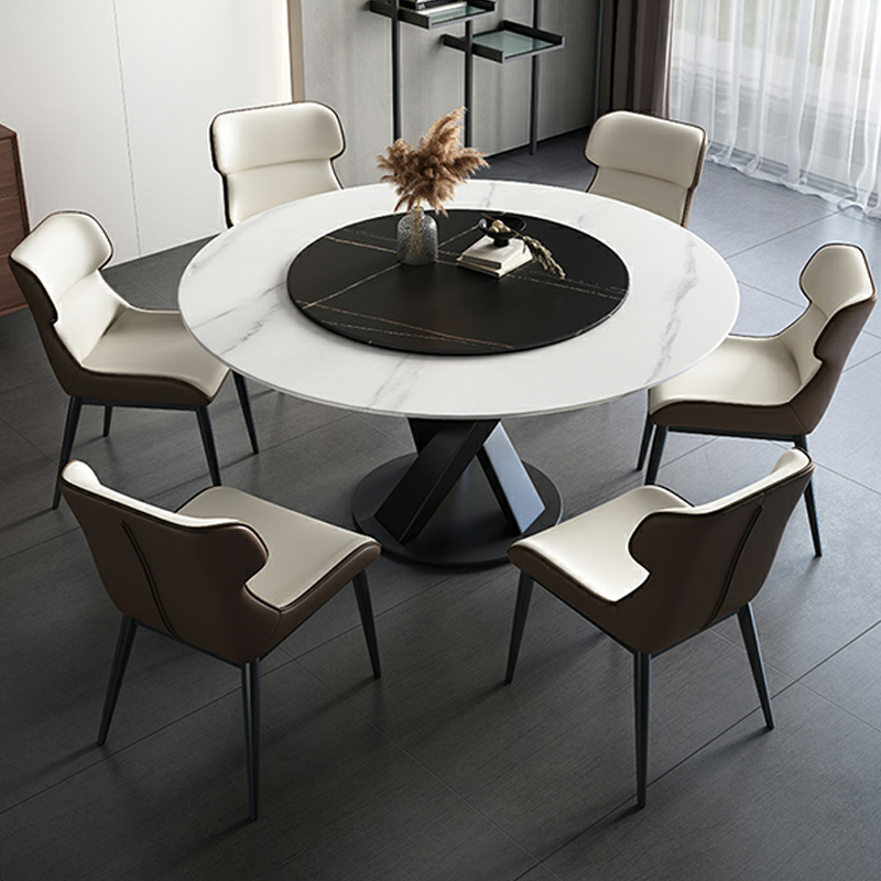 Industrial Metal Dining Set with Upholstered Chairs in White - 5 Piece Set - image 3