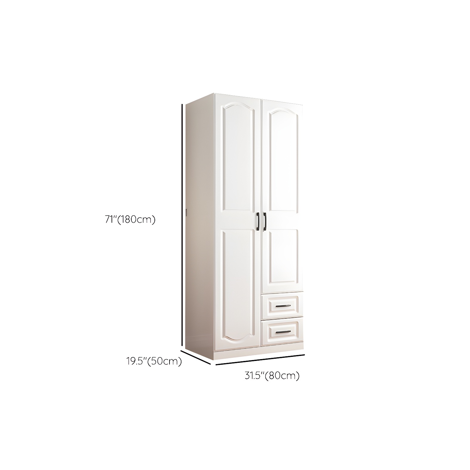White Wardrobe Closet with Drawer French Country Wardrobe Cabinet - image 12